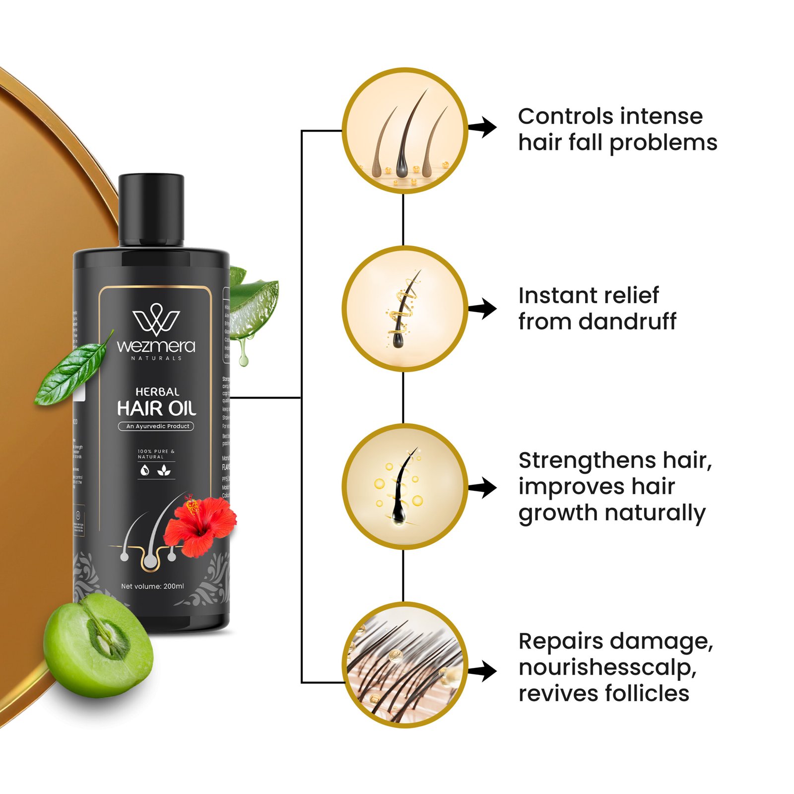 Wezmera Herbal Hair Oil 200ml - Image 3